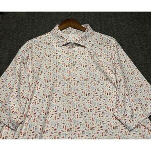 Rhoback polo shirt mens AOP crawfish kitchen stretch performance 2XL